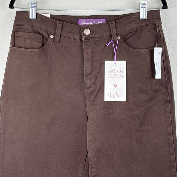 Gloria Vanderbilt Amanda Classic Coffee Roast Brown Slimming Stretch Jean 8 NWT - Picture 8 of 16